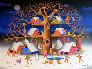 Naivno slikarstvo - ulja na platnu - 40x30 cm