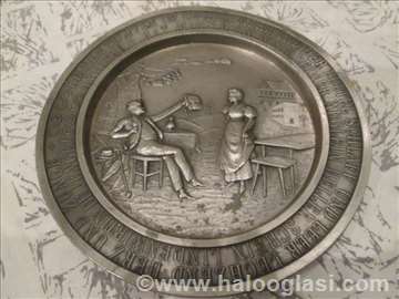 Ukrasni, metalni tanjir   2