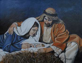 "Hristovo rođenje" slika, ulje na platnu 