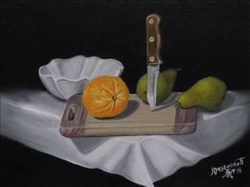 "Nož" slika, ulje na platnu