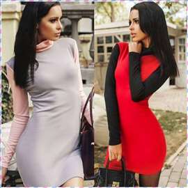 145) Prelepa dvobojna pamučna haljina više boja