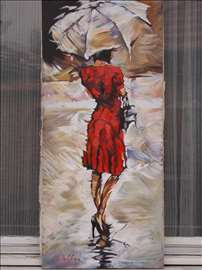 Na kiši 3 slika, ulje na platnu