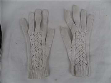 Ženske salonske bele rukavice heklane, XL,očuvane.
