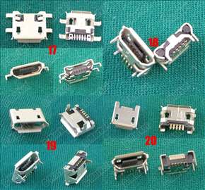 Mikro USB Konektori tip B zenski 5 pin 4 i sa 2 st