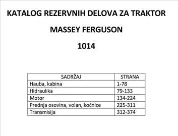 Massey Ferguson 1014 Katalog delova
