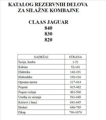 Claas Jaguar 840-830-820 Katalog rezervnih delova