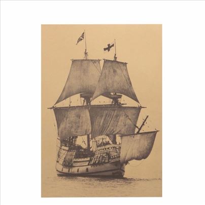 Poster Velika retro jedrilica