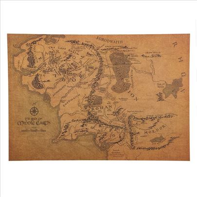 Poster mapa Gospodari prstenova Lord of the Rings