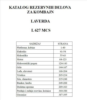Laverda L 627 MCS - Katalog delova