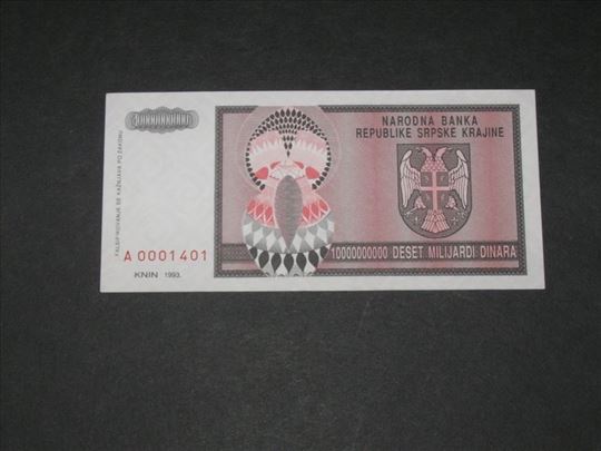 10 Milijardi Dinara 1993 , Knin
