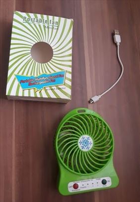 Mini ventilator sa punjivom baterijom zeleni