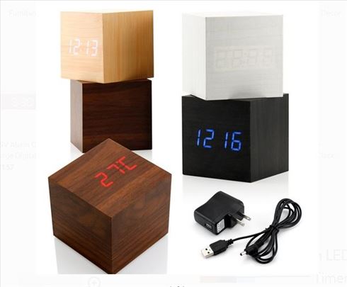 Wooden clock - drveni digitalni sat - novo