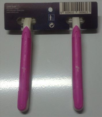 Brijači bik za brijanje 2 žileta muški ženski pink