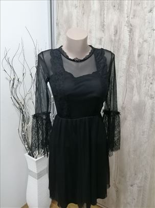 Crna svecana mini haljina
