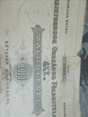 Obveznica iz  austrtrougarske monarhije iz 1910