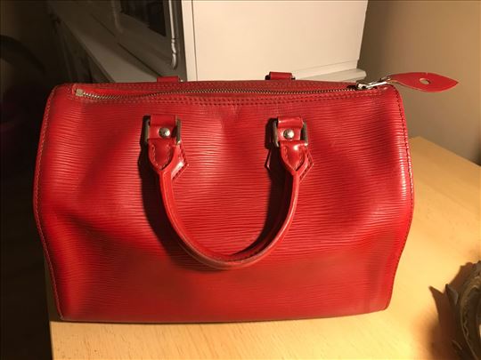 Louis Vuitton Red Epi Leather speedy 25 bag