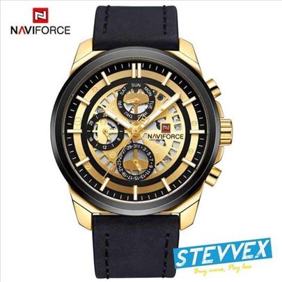Crno zlatni muški sat sa hronometrima + garancija