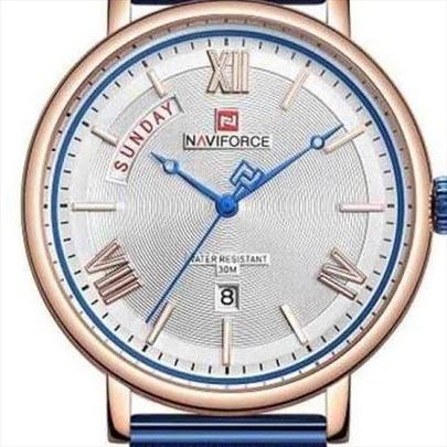 Plavo srebrni sat od nerđajućeg pletenog čelika