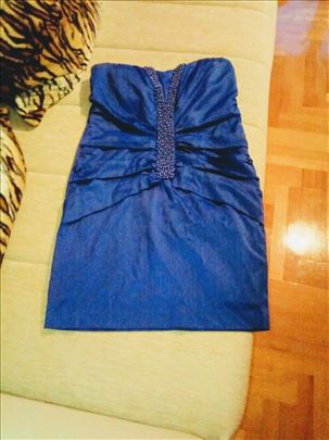 Prelepa plava haljina sa cirkonima