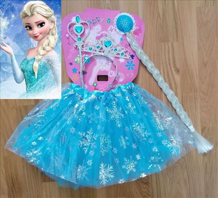 Elza Frozen suknja kika kruna štapić kostim Elsa