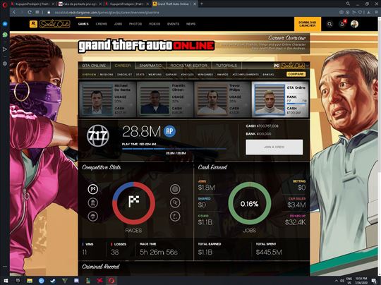 Gta v Social Club 700+milion cash 700+rank 