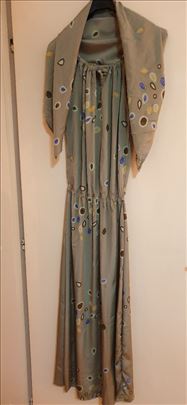 Max Mara- -svilena haljina sa ešarpom made Italy