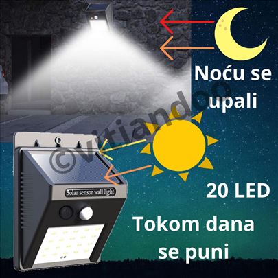 Solarna LED lampa sa 20 dioda