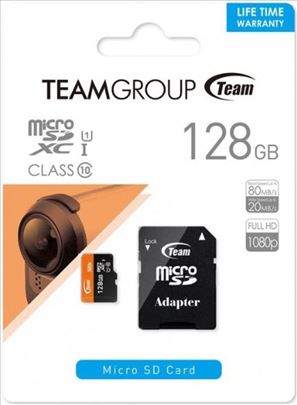 TeamGroup MICRO SDXC 128GB UHS-I +SD Adapter TUSDX