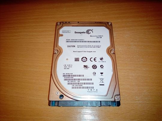 250GB Hard Disk ZA LAPTOP 2.5" SEAGATE 5400rpm 8MB