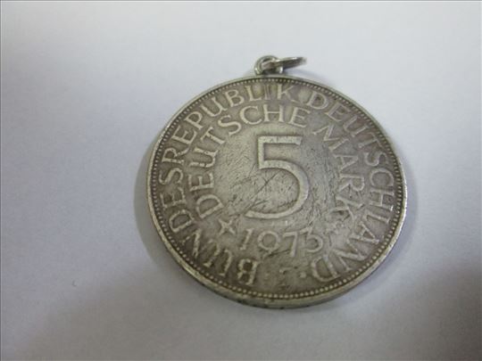5 zapadnonemačkih maraka iz 1973.god "F" srebro