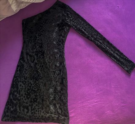 Crna gepard print haljina