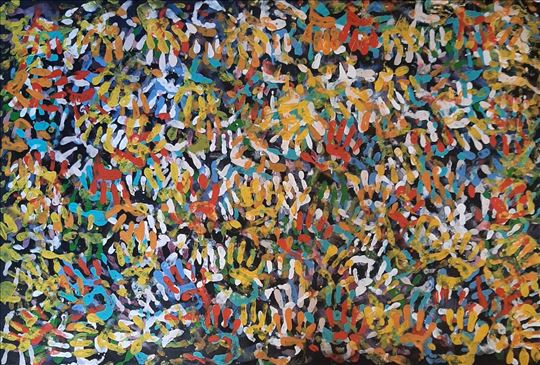 Children`s hands akril na platnu