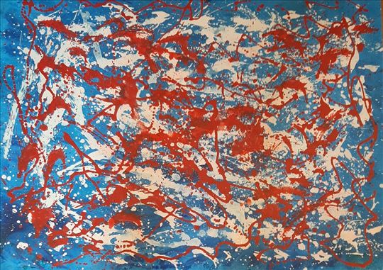 Red splash akril na platnu