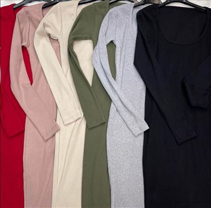 609) Prelepa haljina sa elastinom više boja