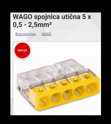 WAGO kleme - spojnica utična 5 x 0,5-2,5 mm2 Cu9. 