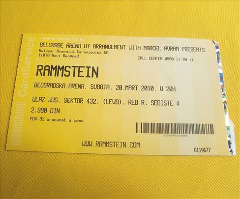 Rammstein ulaznica