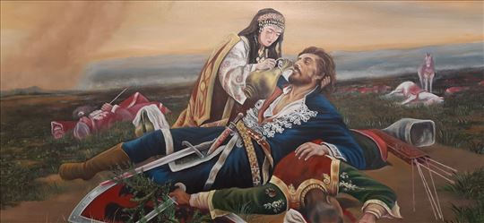Slika Kosovka devojka, ulje na platnu, 145x105