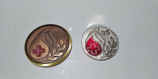 Plakete-medalje Dobrovoljno davanje krvi 50 i 35 