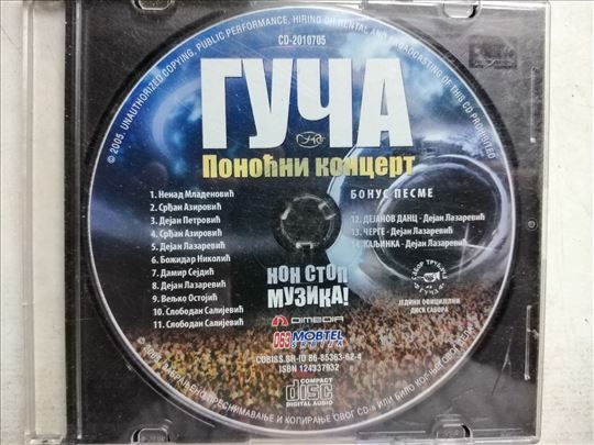 CD  Guca-Ponocna muzika, 2005, , ispravan CD  Guca