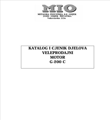 Katalog rezervnih delova Honda G200