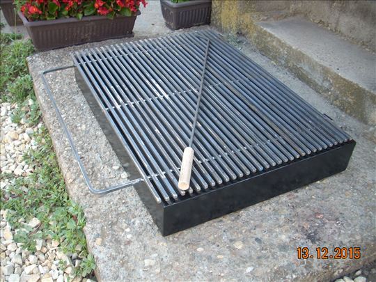 Ugradni roštilj 75 x 50 ! Lim 2mm, sa pepeljarom