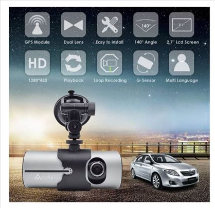 R300 Dupla auto kamera + GPS Sistem Snima Napred N