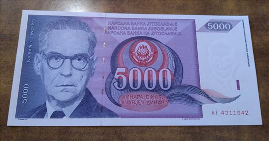 5000 dinara iz 1991 godine