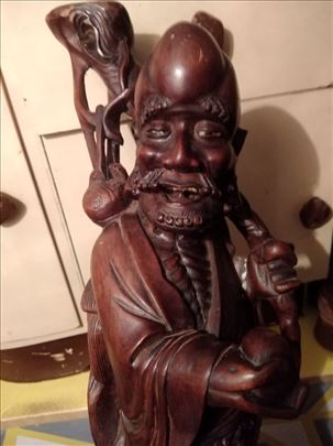  ANTIQUE CHINESE FINE CARVED WOOD FISHER