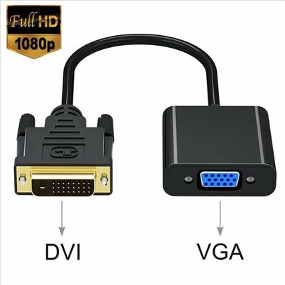 DVI-D (24+1) na VGA adapter, aktivni konverter