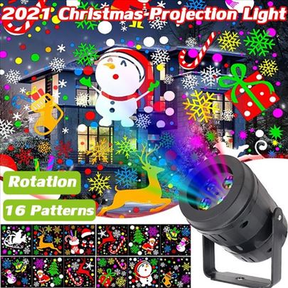 Novogodišnji led projektor sa 16 motiva 