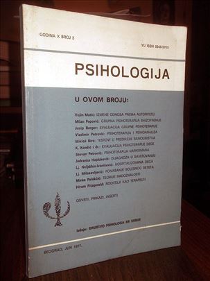 Psihologija X/2, jun 1977