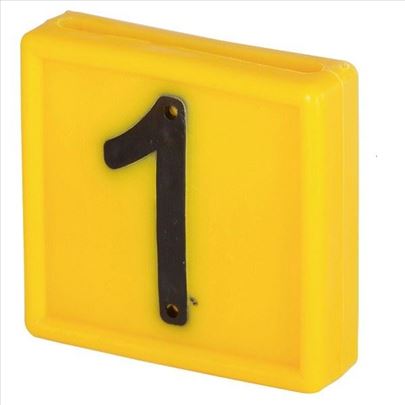 Brojevi za obeležavanje za okovratnik žuti 1