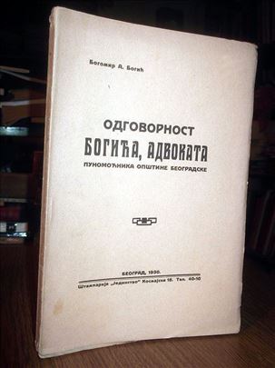 Odgovornost Bogića, advokata - Bogomir A. Bogić