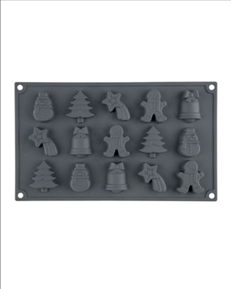 Novogodišnji silikonski kalup novogodišnji mix15